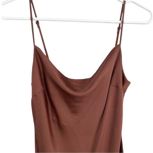 Express Satin Midi Dress in Copper - Picture 3 of 8